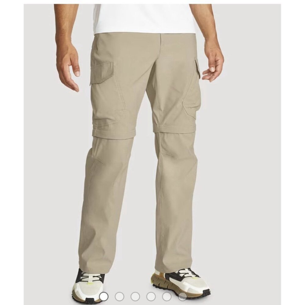 Eddie Bauer Tech Cargo Convertible Pants‎ Fishing Hiking Tan Mens 40x30 Casual